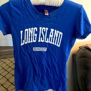 Long Island blue crop top, size small